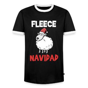 Fleece Navidad süßes Schaf Weihnachten Geschenk - Männer Kontrast-T-Shirt - Schwarz/Weiß - Vorne - AI Model Female 172 light (172cm) & AI Model Male 178 light (178cm)