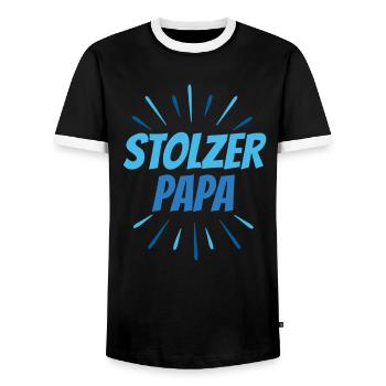 Stolzer PAPA sei stolz auf deine Kinder - Männer Kontrast-T-Shirt - Schwarz/Weiß - Vorne - AI Model Female 172 light (172cm) & AI Model Male 178 light (178cm)