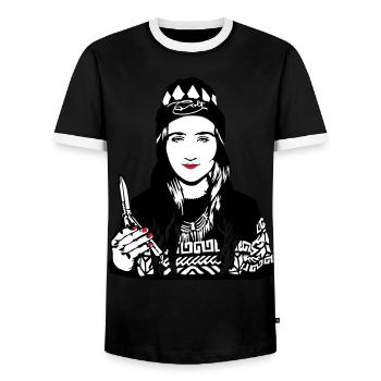 Colt - Butterfly Girl - Männer Kontrast-T-Shirt - Schwarz/Weiß - Vorne - AI Model Female 172 light (172cm) & AI Model Male 178 light (178cm)