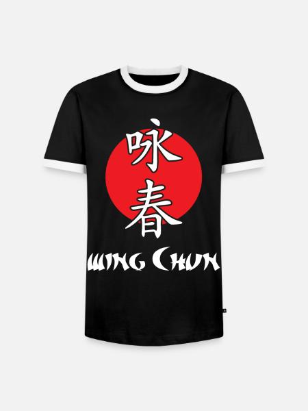 Wing Chun Kung Fu - Männer Kontrast-T-Shirt - Schwarz/Weiß