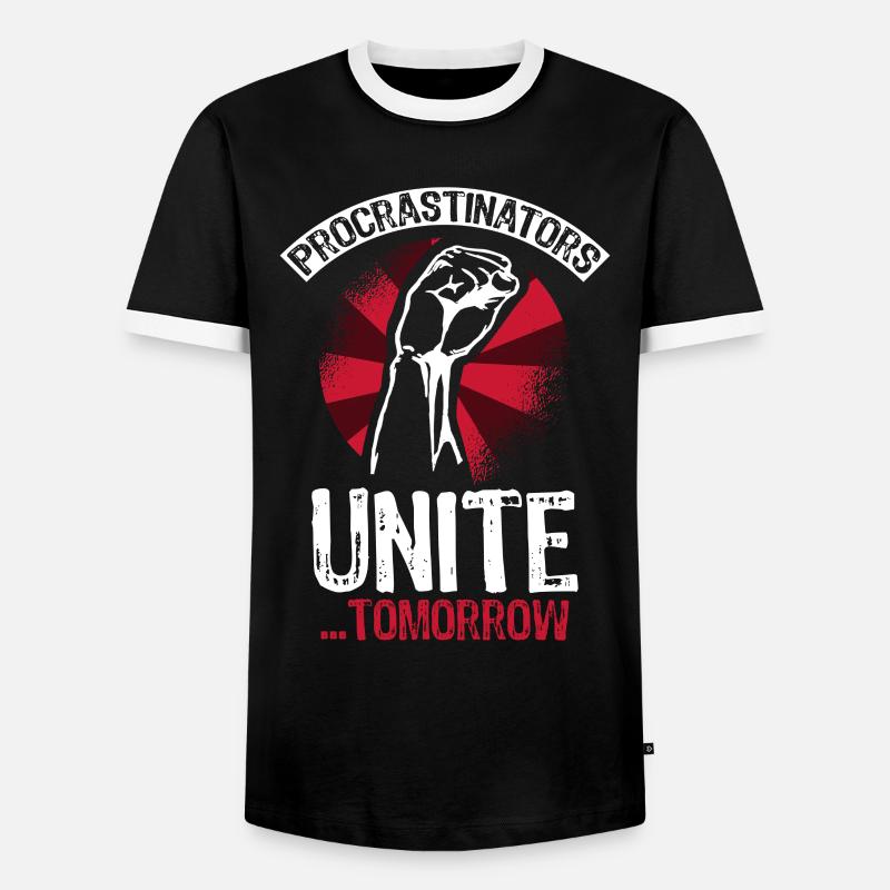 Procrastinators unite tomorrow - Men's Ringer Shirt - black/white