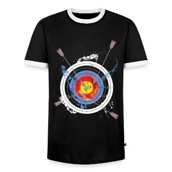 Bogenschütze - Männer Kontrast-T-Shirt - Schwarz/Weiß - Vorne - AI Model Female 172 light (172cm) & AI Model Male 178 light (178cm)