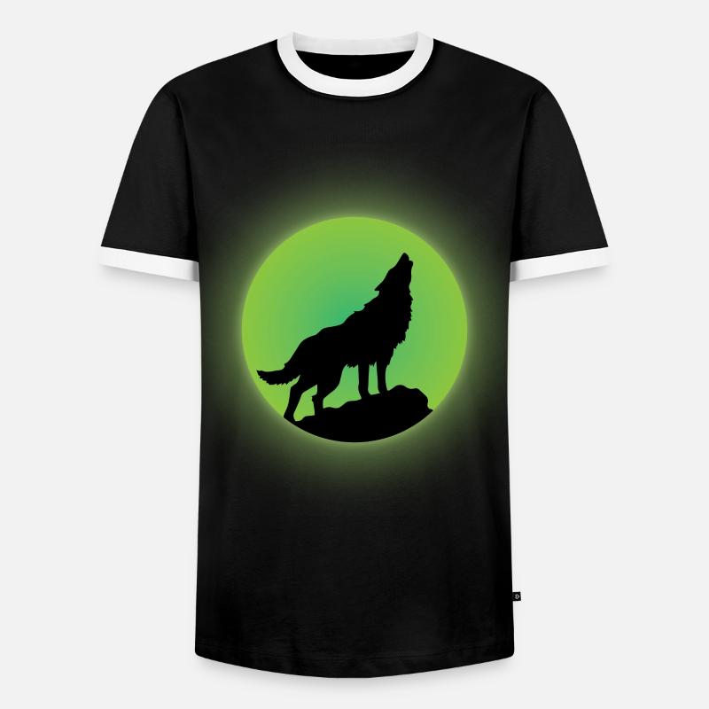 Wolf Glow - Men's Ringer Shirt - black/white