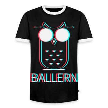 Ballern Techno Raver Electro Rave Musik Club - Männer Kontrast-T-Shirt - Schwarz/Weiß - Vorne - AI Model Female 172 light (172cm) & AI Model Male 178 light (178cm)