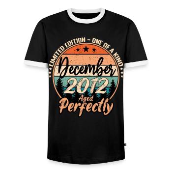 December 2012 Anniversary 2012 Legends December - Men's Ringer Shirt - black/white - Front - AI Model Female 172 light (172cm) & AI Model Male 178 light (178cm)