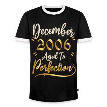 December 2006 December Anniversary December 2006 - Men's Ringer Shirt - black/white - Front - AI Model Female 172 light (172cm) & AI Model Male 178 light (178cm)