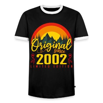 Anniversaire 2002 Anniversaire né en 2002 cadeau - T-shirt contrasté Homme - noir/blanc - Devant - AI Model Female 172 light (172cm) & AI Model Male 178 light (178cm)