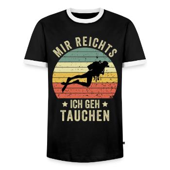 Mir Reichts Ich Geh Tauchen - Männer Kontrast-T-Shirt - Schwarz/Weiß - Vorne - AI Model Female 172 light (172cm) & AI Model Male 178 light (178cm)