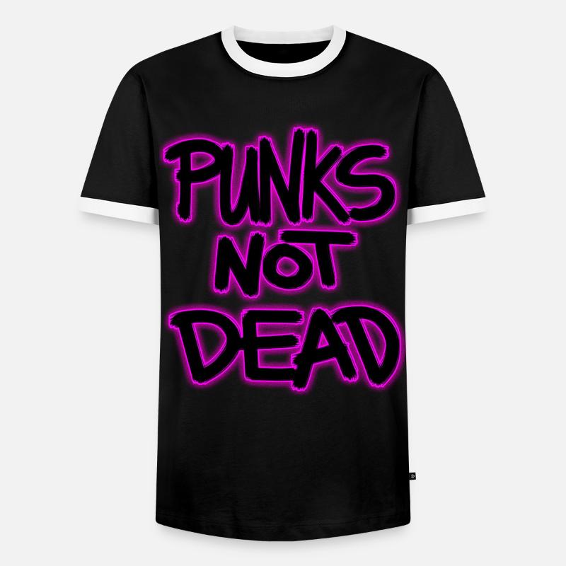 punks not dead - Männer Kontrast-T-Shirt - Schwarz/Weiß