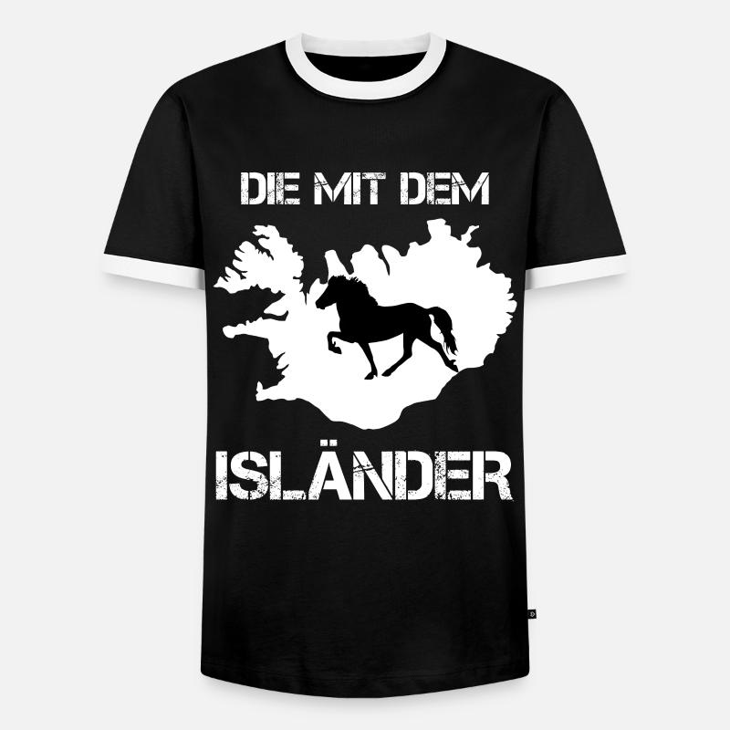 Die mit dem Isländer - Männer Kontrast-T-Shirt - Schwarz/Weiß