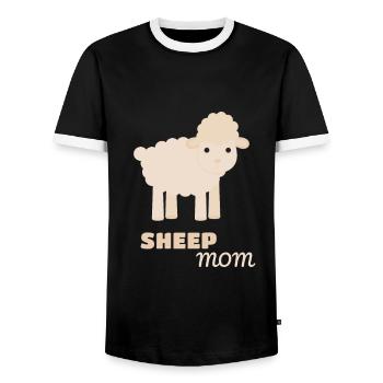 Bergere amant idée cadeau mère maman maman maman - T-shirt contrasté Homme - noir/blanc - Devant - AI Model Female 172 light (172cm) & AI Model Male 178 light (178cm)