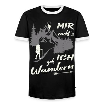Mir reichts ich geh wandern - Männer Kontrast-T-Shirt - Schwarz/Weiß - Vorne - AI Model Female 172 light (172cm) & AI Model Male 178 light (178cm)