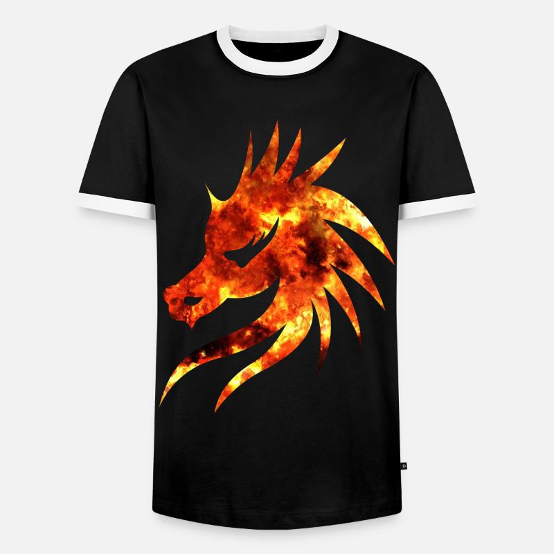 Drachenkopf - Männer Kontrast-T-Shirt - Schwarz/Weiß