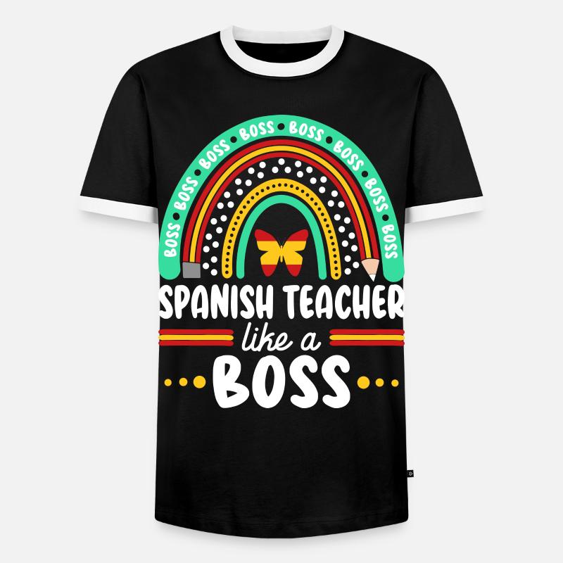 Humor Spanischlehrer als Cheflehrer - Männer Kontrast-T-Shirt - Schwarz/Weiß
