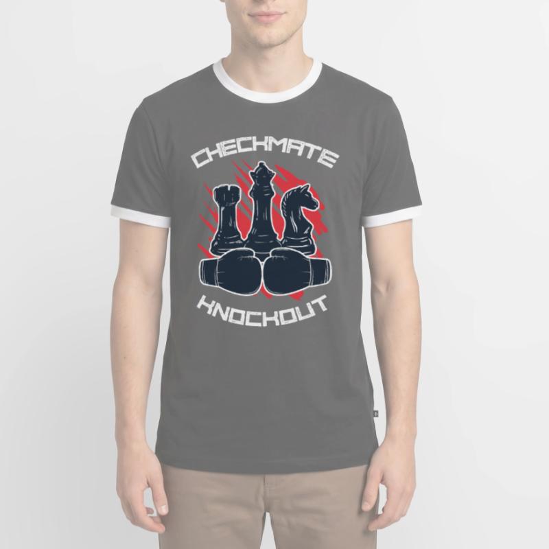 Échecs et boxe Échecs Boxe Checkmate Knockout T-shirt contrasté Homme