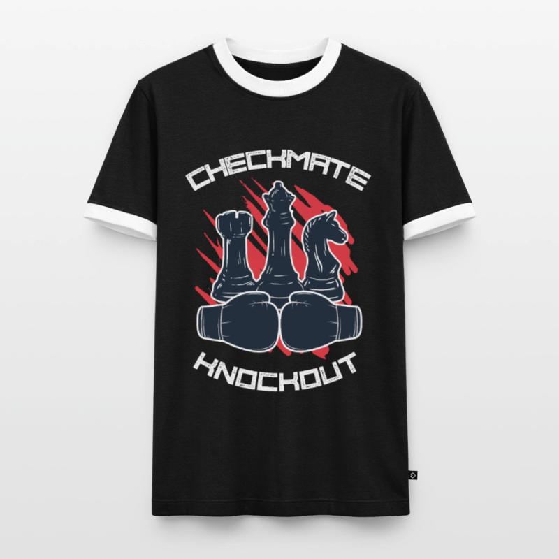 Échecs et boxe Échecs Boxe Checkmate Knockout T-shirt contrasté Homme