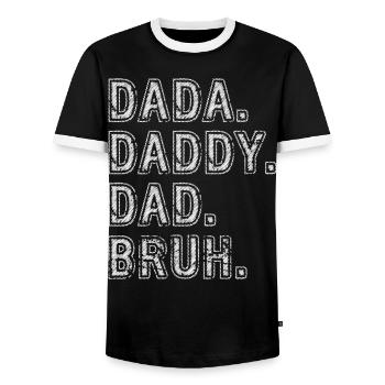 Dada Papa Bruh Vatertagsgeschenk 2024 - Männer Kontrast-T-Shirt - Schwarz/Weiß - Vorne - AI Model Female 172 light (172cm) & AI Model Male 178 light (178cm)
