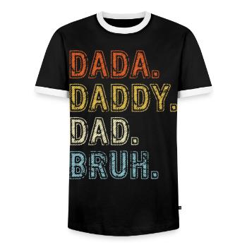 Dada Papa Bruh Vatertagsgeschenk 2023 - Männer Kontrast-T-Shirt - Schwarz/Weiß - Vorne - AI Model Female 172 light (172cm) & AI Model Male 178 light (178cm)