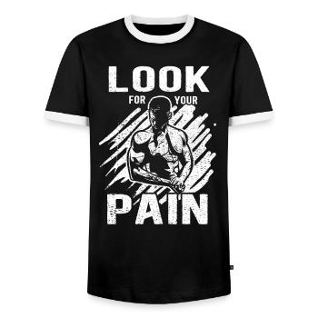 Dumbbell Training Musculation Musculation Musculistes - T-shirt contrasté Homme - noir/blanc - Devant - AI Model Female 172 light (172cm) & AI Model Male 178 light (178cm)