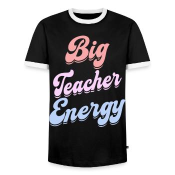 Energische Lehrerin Lehrerin - Männer Kontrast-T-Shirt - Schwarz/Weiß - Vorne - AI Model Female 172 light (172cm) & AI Model Male 178 light (178cm)