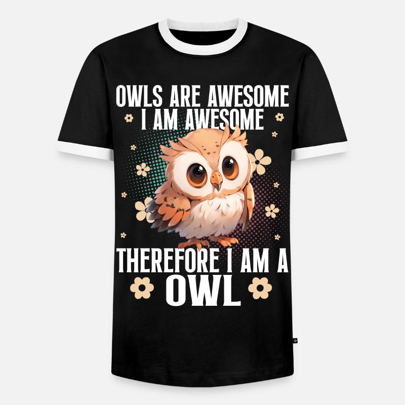 Eule Eulen Lustiger Spruch - Männer Kontrast-T-Shirt - Schwarz/Weiß