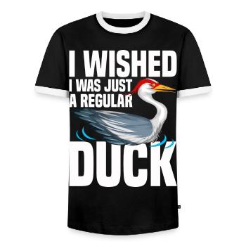 Kanadakranich | Kanadischer Kranich Vogel Geschenk - Männer Kontrast-T-Shirt - Schwarz/Weiß - Vorne - AI Model Female 172 light (172cm) & AI Model Male 178 light (178cm)