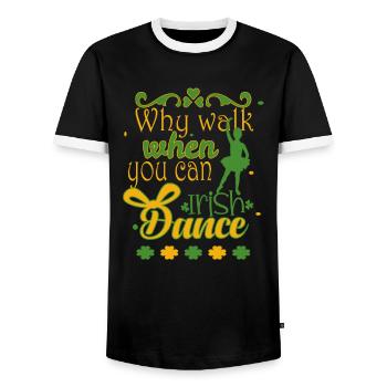 Danse irlandaise - T-shirt contrasté Homme - noir/blanc - Devant - AI Model Female 172 light (172cm) & AI Model Male 178 light (178cm)