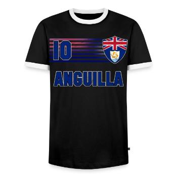 Anguilla - T-shirt contrasté Homme - noir/blanc - Devant - AI Model Female 172 light (172cm) & AI Model Male 178 light (178cm)