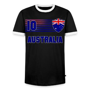 Australien - Männer Kontrast-T-Shirt - Schwarz/Weiß - Vorne - AI Model Female 172 light (172cm) & AI Model Male 178 light (178cm)