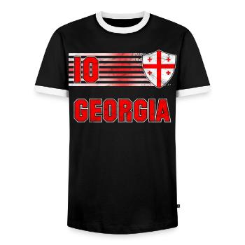 Géorgie - T-shirt contrasté Homme - noir/blanc - Devant - AI Model Female 172 light (172cm) & AI Model Male 178 light (178cm)