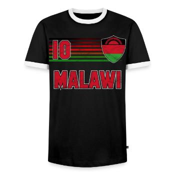 Malawi - Men's Ringer Shirt - black/white - Front - AI Model Female 172 light (172cm) & AI Model Male 178 light (178cm)