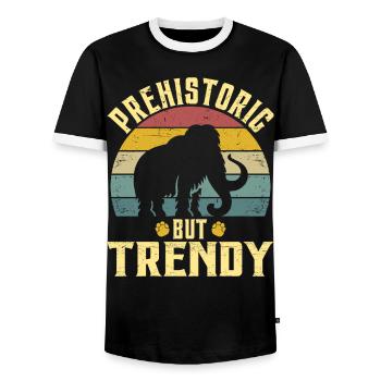 Mammouth Laineux Préhistorique Mammouth Homme - T-shirt contrasté Homme - noir/blanc - Devant - AI Model Female 172 light (172cm) & AI Model Male 178 light (178cm)