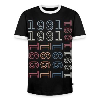 Né en 1981 Cadeau Anniversaire 1981 Retro 1981 - T-shirt contrasté Homme - noir/blanc - Devant - AI Model Female 172 light (172cm) & AI Model Male 178 light (178cm)