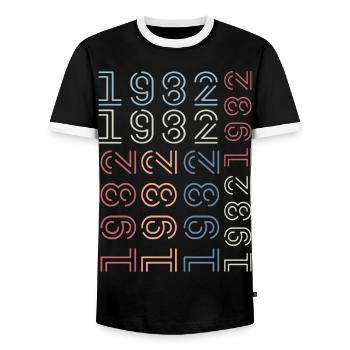Né en 1982 Cadeau Anniversaire 1982 Retro 1982 - T-shirt contrasté Homme - noir/blanc - Devant - AI Model Female 172 light (172cm) & AI Model Male 178 light (178cm)