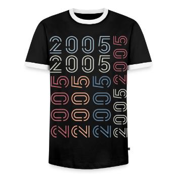 Né en 2005 Cadeau Anniversaire 2005 Retro 2005 - T-shirt contrasté Homme - noir/blanc - Devant - AI Model Female 172 light (172cm) & AI Model Male 178 light (178cm)