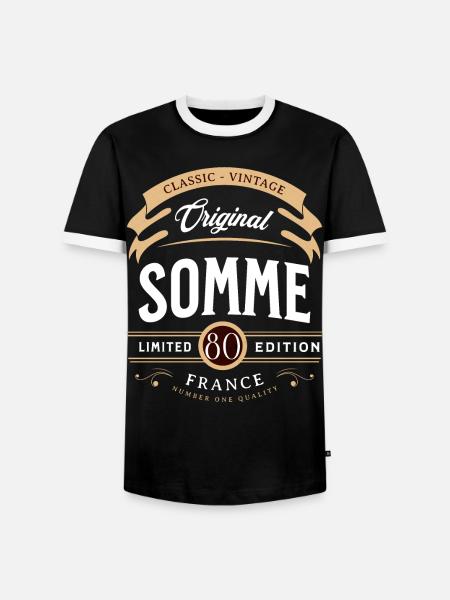 Département Somme, Frankreich - Männer Kontrast-T-Shirt - Schwarz/Weiß