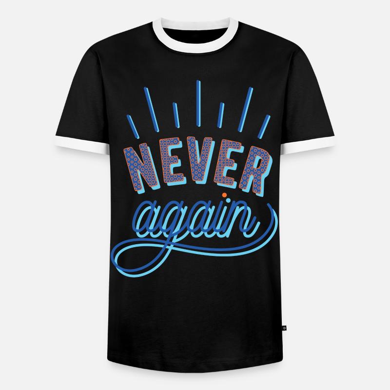 NEVER again - Männer Kontrast-T-Shirt - Schwarz/Weiß