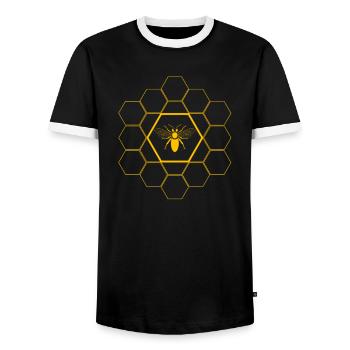 Biene - Imker Geschenk - Männer Kontrast-T-Shirt - Schwarz/Weiß - Vorne - AI Model Female 172 light (172cm) & AI Model Male 178 light (178cm)