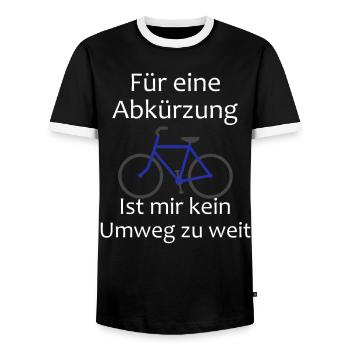 Funny bike saying road bike mountain bike trail - Men's Ringer Shirt - black/white - Front - AI Model Female 172 light (172cm) & AI Model Male 178 light (178cm)