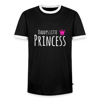 Daddy's little princess gift idea - Men's Ringer Shirt - black/white - Front - AI Model Female 172 light (172cm) & AI Model Male 178 light (178cm)