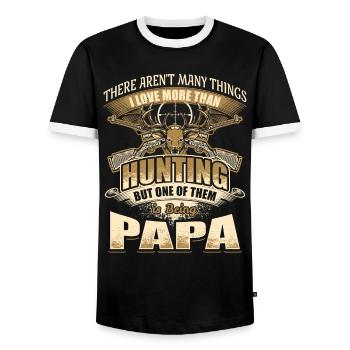 Vater Papa Dad Jagen Jäger Jagd Geschenk Vatertag - Männer Kontrast-T-Shirt - Schwarz/Weiß - Vorne - AI Model Female 172 light (172cm) & AI Model Male 178 light (178cm)