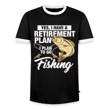 Pêcheur à la ligne pêche pêche cadeau de pêche - T-shirt contrasté Homme - noir/blanc - Devant - AI Model Female 172 light (172cm) & AI Model Male 178 light (178cm)