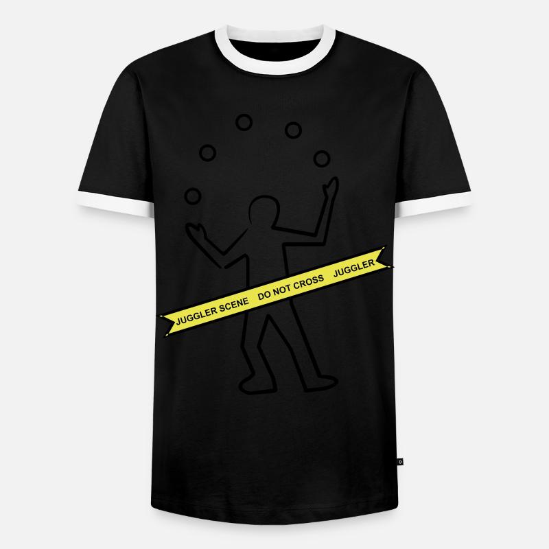 Jongleur - Männer Kontrast-T-Shirt - Schwarz/Weiß
