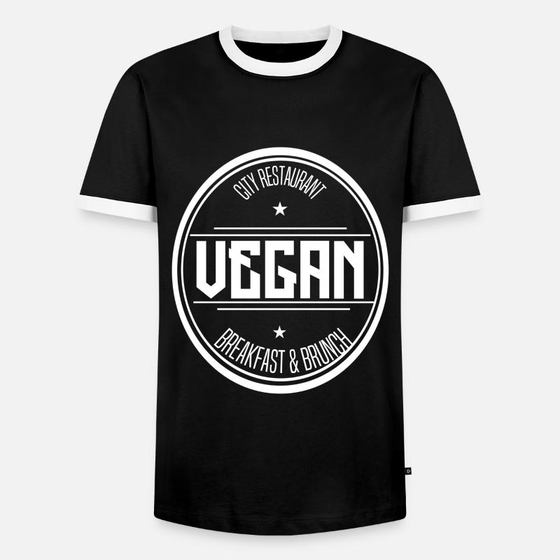 Vegan - Männer Kontrast-T-Shirt - Schwarz/Weiß