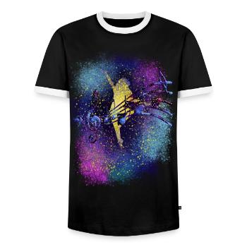 Danseuse Musique à la lumière des étoiles - T-shirt contrasté Homme - noir/blanc - Devant - AI Model Female 172 light (172cm) & AI Model Male 178 light (178cm)