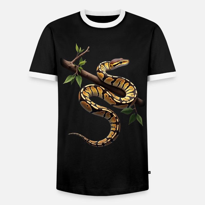 Königspython Schlangen Liebhaber Terrarium Python - Männer Kontrast-T-Shirt - Schwarz/Weiß