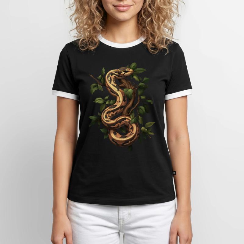 Roi Python Serpents Amoureux Terrarium Python T-shirt contrasté Homme