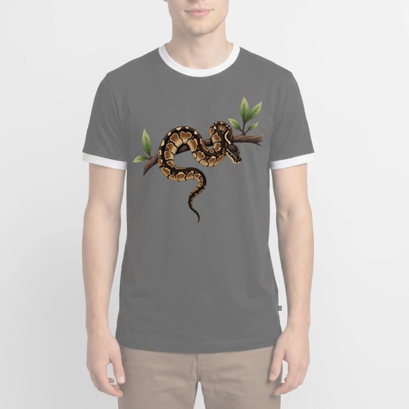 Roi Python Serpents Amoureux Terrarium Python T-shirt contrasté Homme