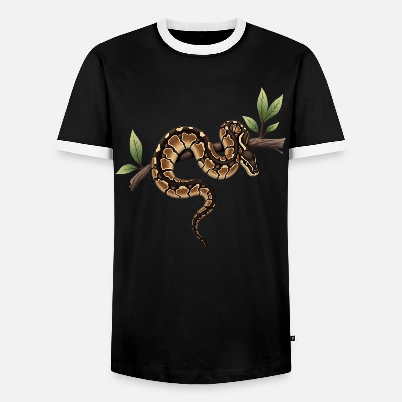 Königspython Schlangen Liebhaber Terrarium Python - Männer Kontrast-T-Shirt - Schwarz/Weiß