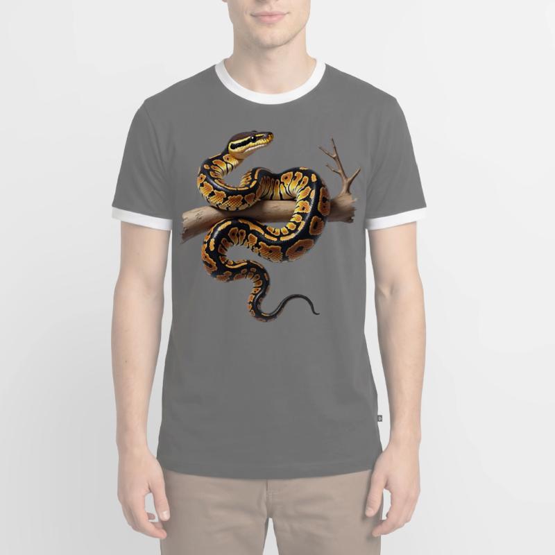 Roi Python Serpents Amoureux Terrarium Python T-shirt contrasté Homme